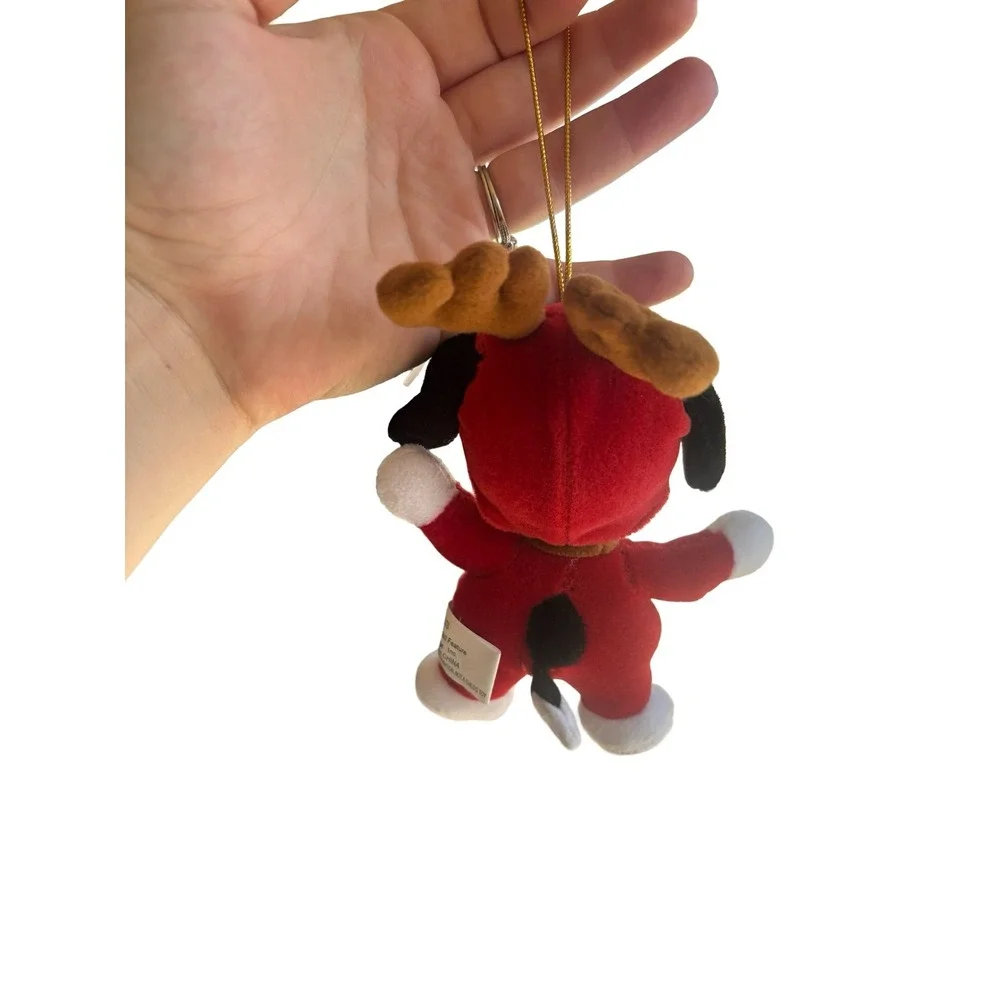Peanuts Snoopy Reindeer Plush Christmas Ornament Kurt S Adler Red Holiday‎ Small
